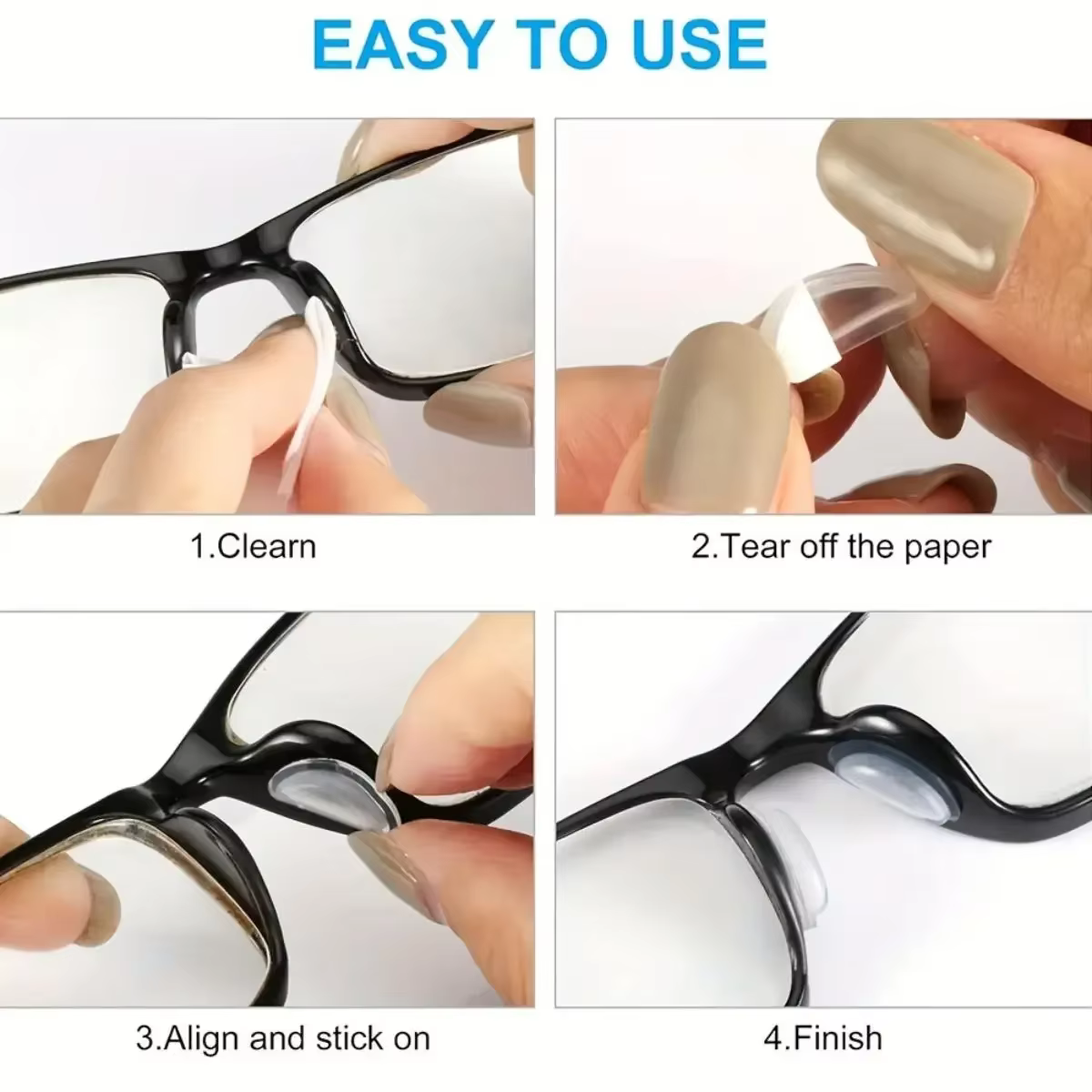 2/5 paires/paquets de coussinets de nez adhésifs antidérapants en silicone pour lunettes de soleil, coussinets de nez fins, accessoires pour lunettes