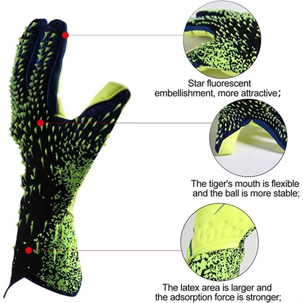 Gants de gardien de but à forte adhérence pour gants de gardien de but de football avec taille 6/7/8/9/10 gants de football pour enfants jeunes et adultes