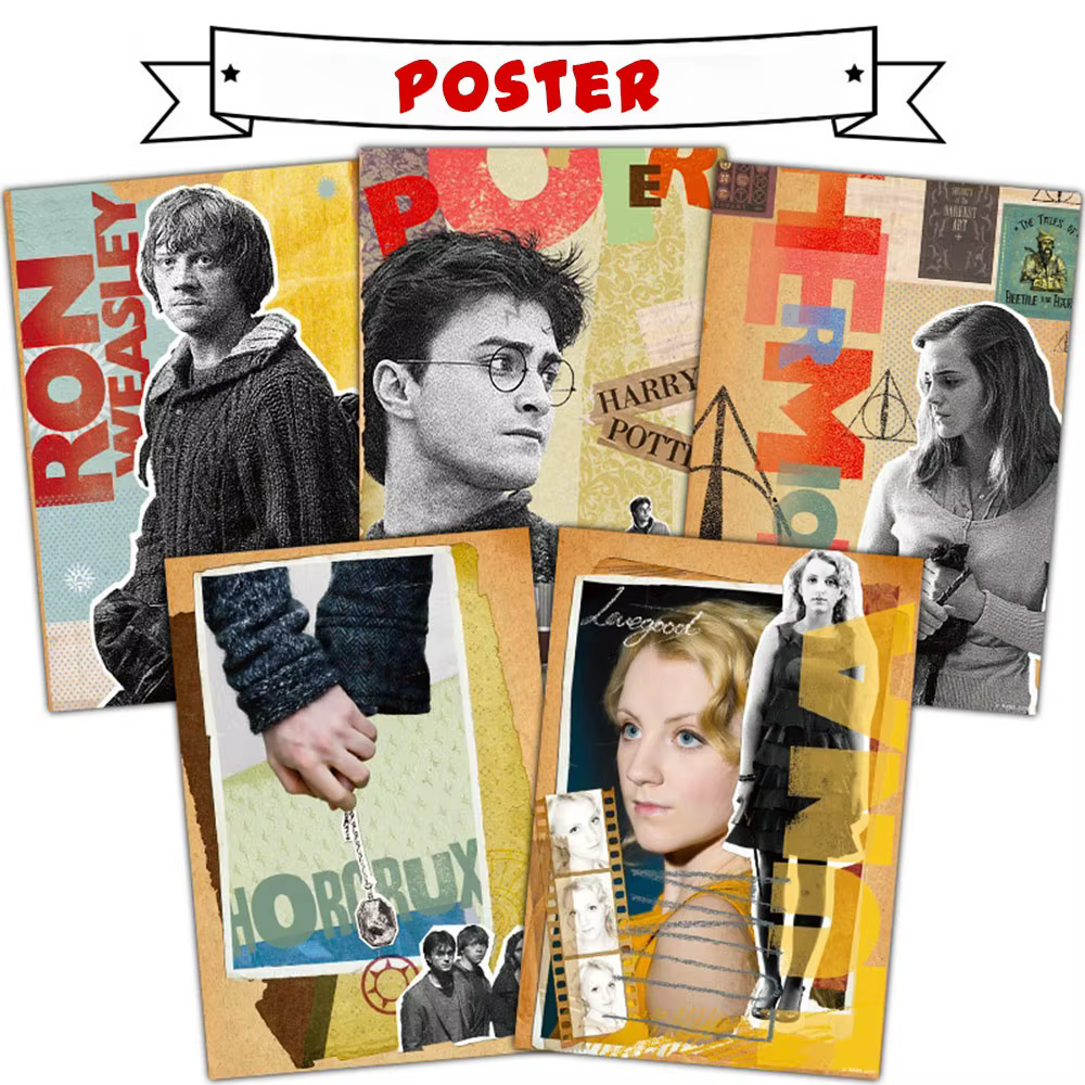Affiche murale en papier authentique Harry Potter, 30x43cm, décoration murale pour salon, personnages de film Hermione Ron, décoration de la maison, cadeaux, jouet