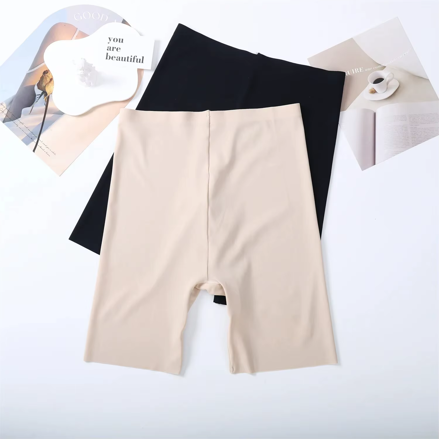 TUNIControl-Culotte short taille haute sans couture pour femme