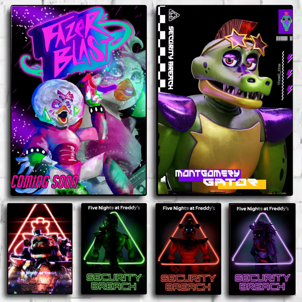 Affiche de jeu Five Nights At Freddy's, impressions d'art mural minimalistes modernes pour chambre à coucher, salon, décoration intérieure, cadeau
