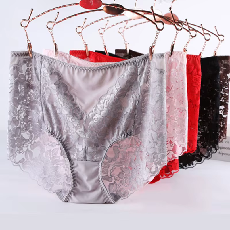 Culotte taille haute en dentelle pour femme