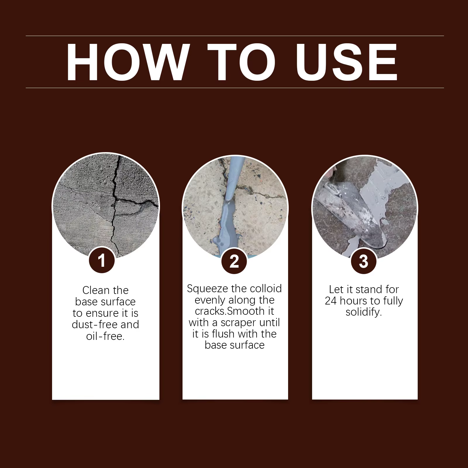 Scellant auto-nivelant pour fissures de béton, réparation de voies d'accès, adhésif pour maçonnerie, remplissage de joints, scellant imperméable pour béton, séchage rapide