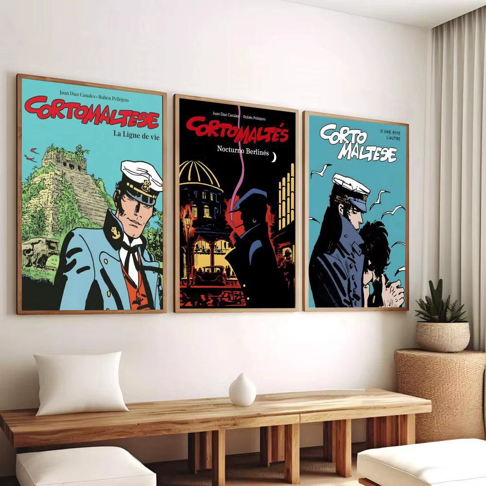Affiche classique C-Corto MalteseS, affiche personnalisée en PP, autocollant mural épaissi pour la décoration de la maison