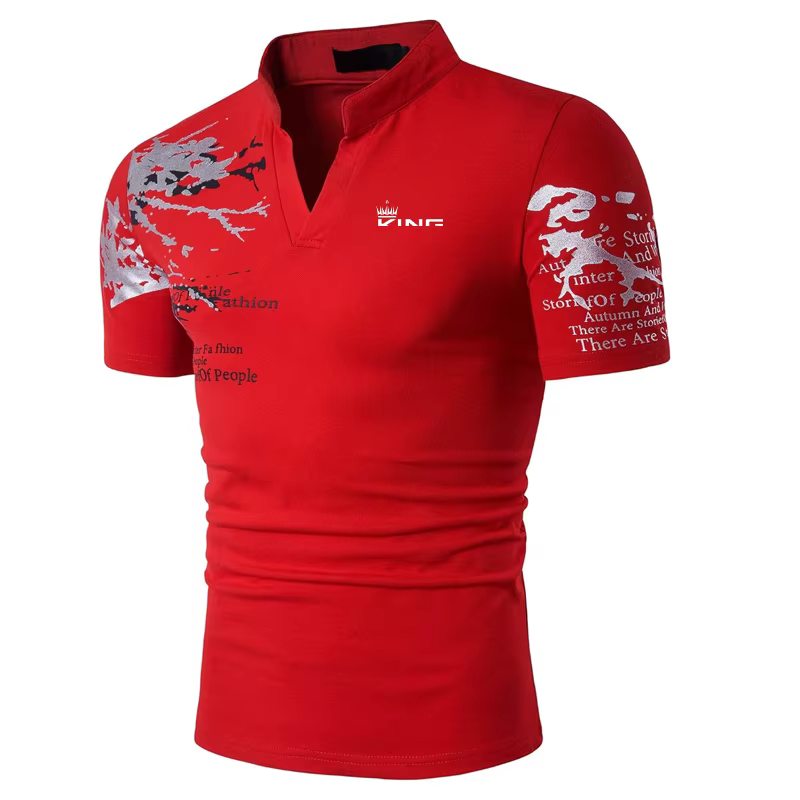 Polo de Golf pour hommes, imprimé graphique, col en V, extérieur, rue, manches courtes, vêtements imprimés, sport, mode, Streetwear de styliste
