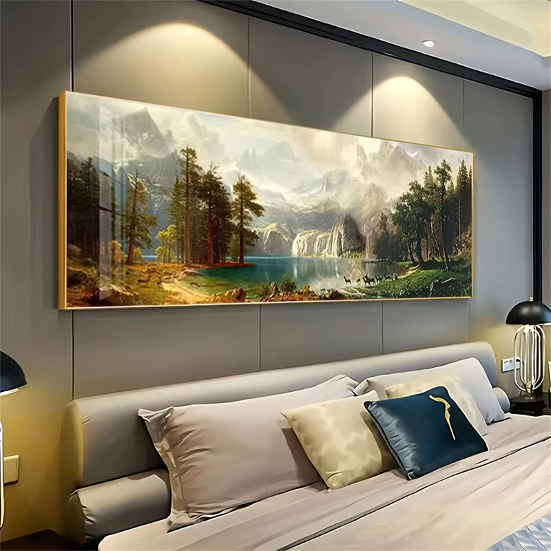 Affiches et impressions sur toile sans cadre, grandes images de montagnes enneigées, lacs et forêts, art paysager moderne, décor mural pour la maison