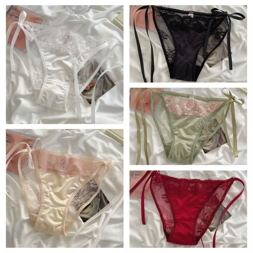 Culottes transparentes en dentelle sans couture à motif floral
