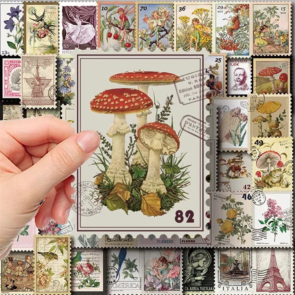 10/20/50 pièces tous différents timbres-poste Vintage autocollants Desc pour Scrapbooking et journal