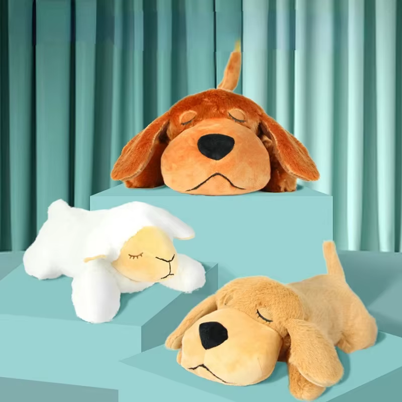 Jouets apaisants pour animaux de compagnie, jouets en peluche à battement de cœur simulé pour soulager l'anxiété et favoriser le sommeil des chiens – Le cadeau idéal pour votre ami à fourrure !