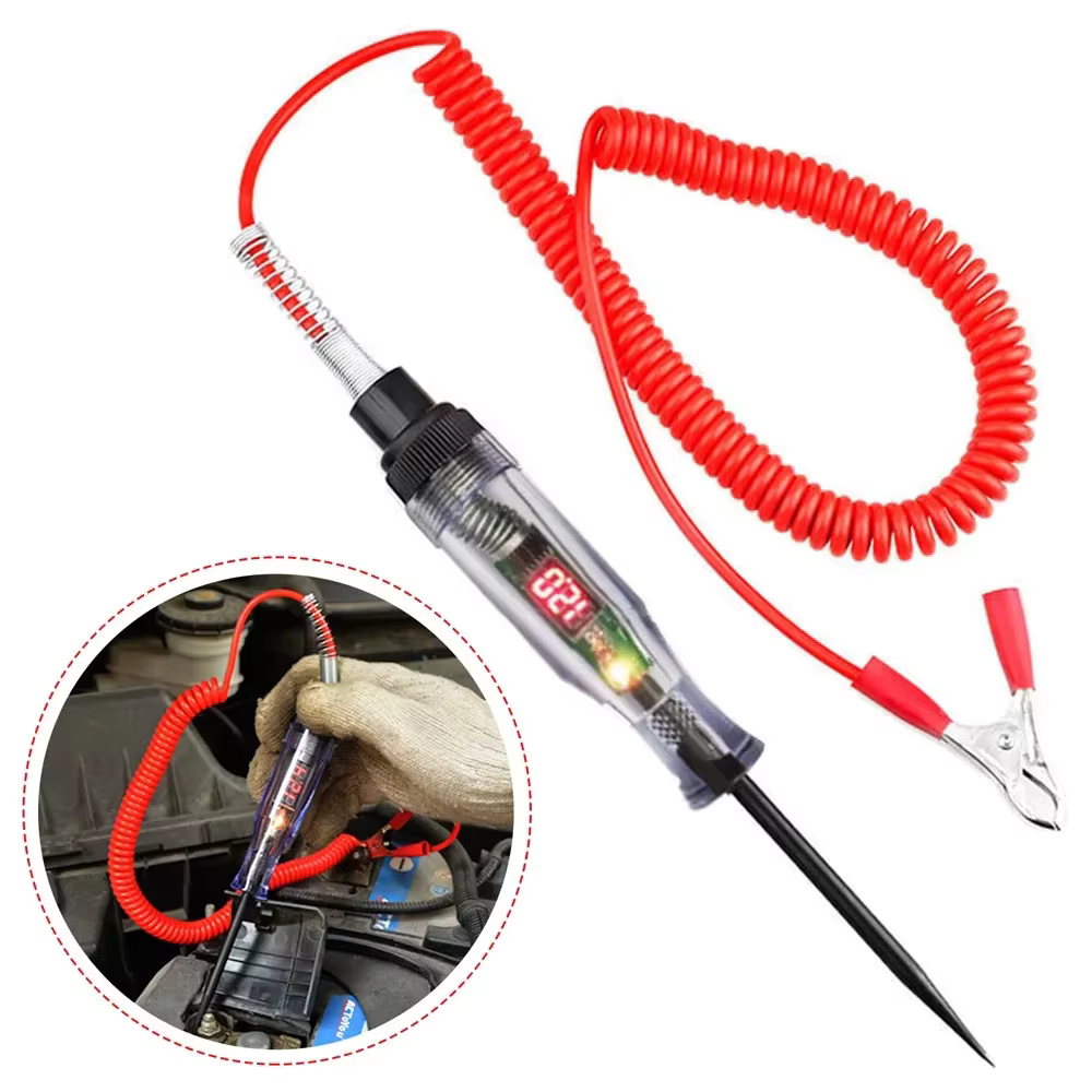 Testeur de Circuit de tension de voiture et camion, outils automobiles 6V 24V, sonde de Diagnostic de voiture, stylo de Test, ampoule, stylo de mesure électrique