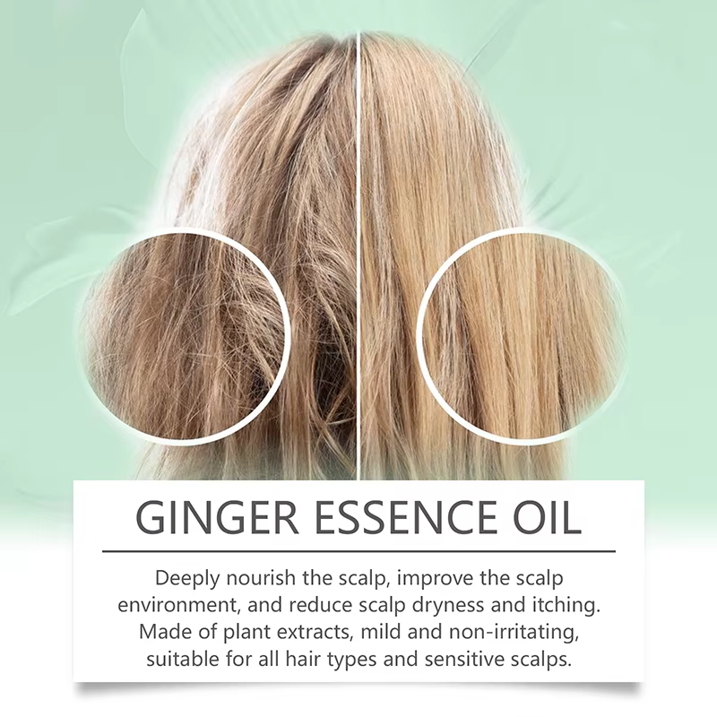 Sérum de croissance des cheveux au gingembre, huile essentielle de repousse rapide de 7 jours, Anti-chute des cheveux, prévient les cheveux secs, crépus et endommagés, produits de réparation