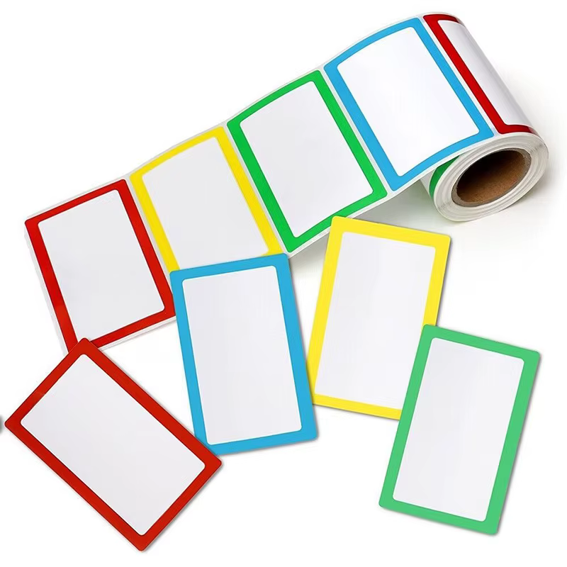 Grande étiquette auto-arina colorée avec vierge, autocollants de note autocollante, nom manuscrit, grande étiquette rectangulaire, 250 pièces
