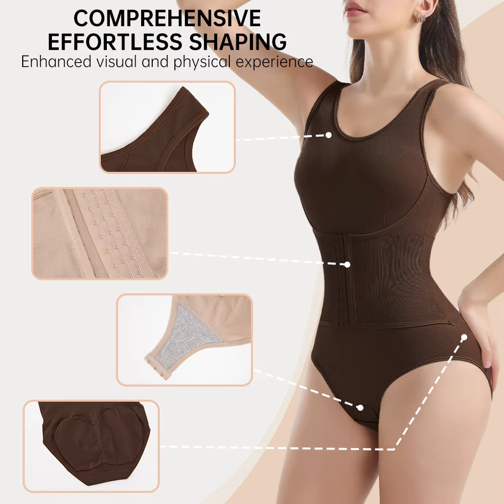 Body sculptant amincissant pour femme avec fermeture éclair