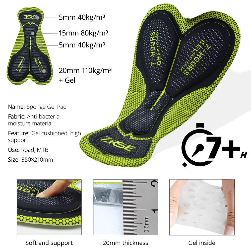 Short à bretelles de cyclisme pour hommes, sans couture, vêtements d'extérieur, vélo, 7 heures, rembourré, équipe professionnelle, collants respirants, vtt