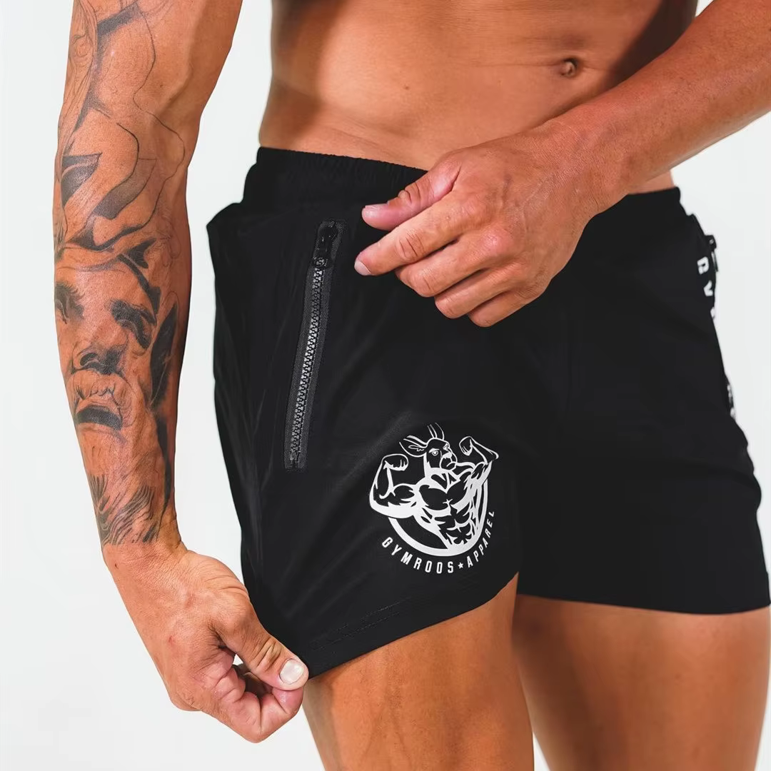 Short chaud pour hommes, survêtement d'entraînement, de gymnastique, à séchage rapide, léger, pantalon court de musculation