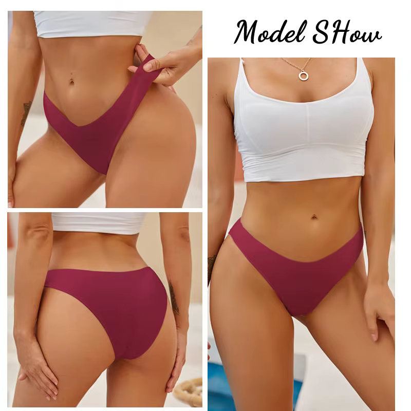 4 pièces culottes en coton sans couture pour femmes dames taille basse sous-vêtements couleur unie doux confortable slips femme respirant Lingerie