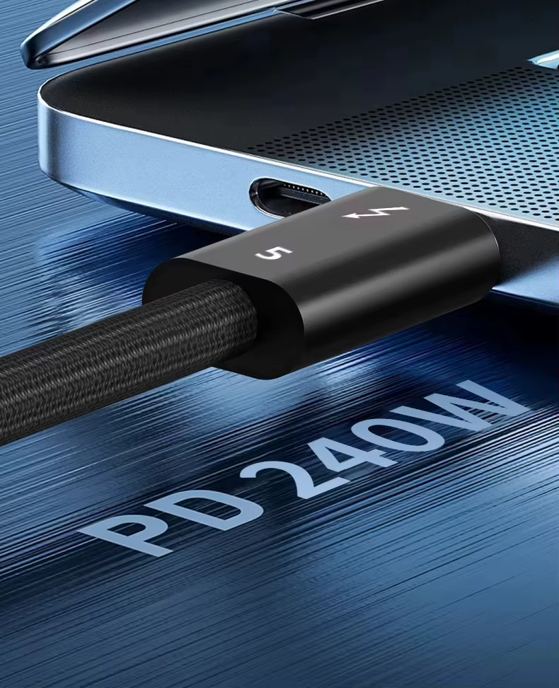 Thunderbolt 5 câble de données pleine fonction USB C vers USB C charge rapide PD 240w 16K60Hz sortie vidéo transfert 80Gbps pour Macbook Pro