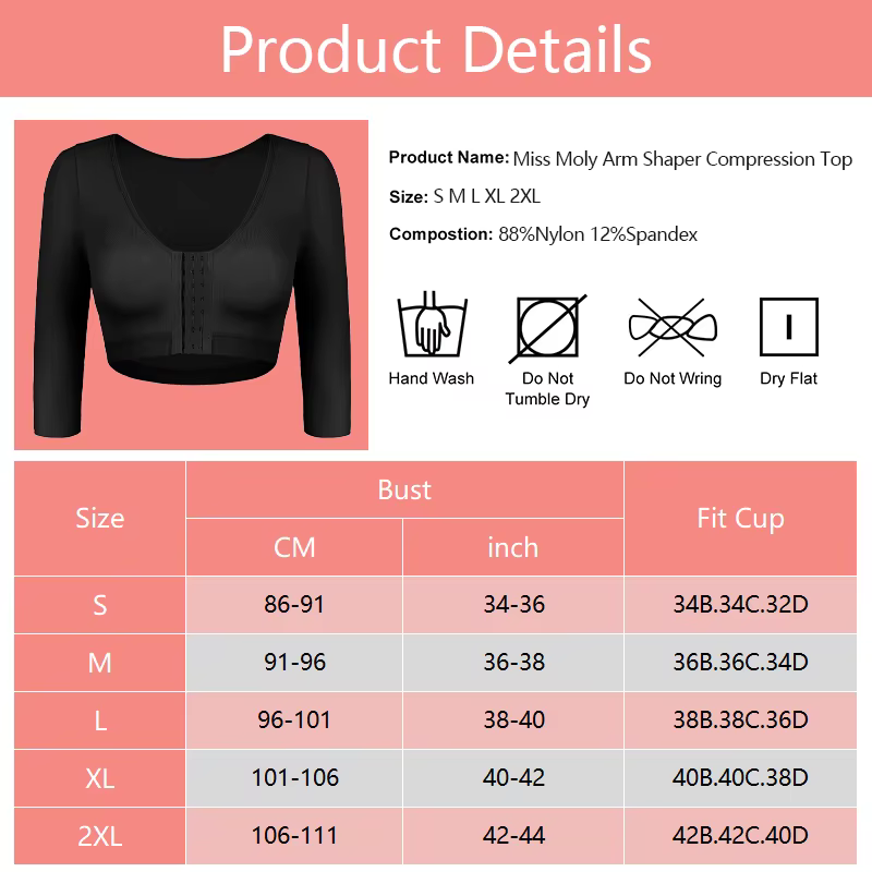 Shaper hauts pour femmes bras flabby Compression post-chirurgie fermeture avant soutien-gorge recadrée débardeur