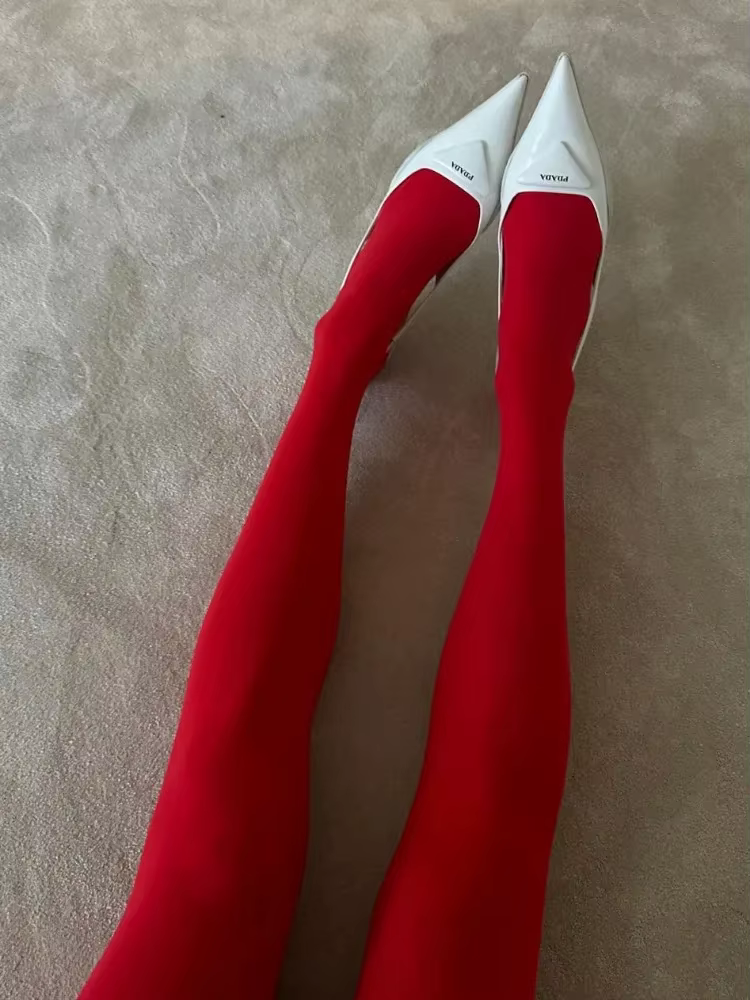 Nouvelles collants rouges pour femme