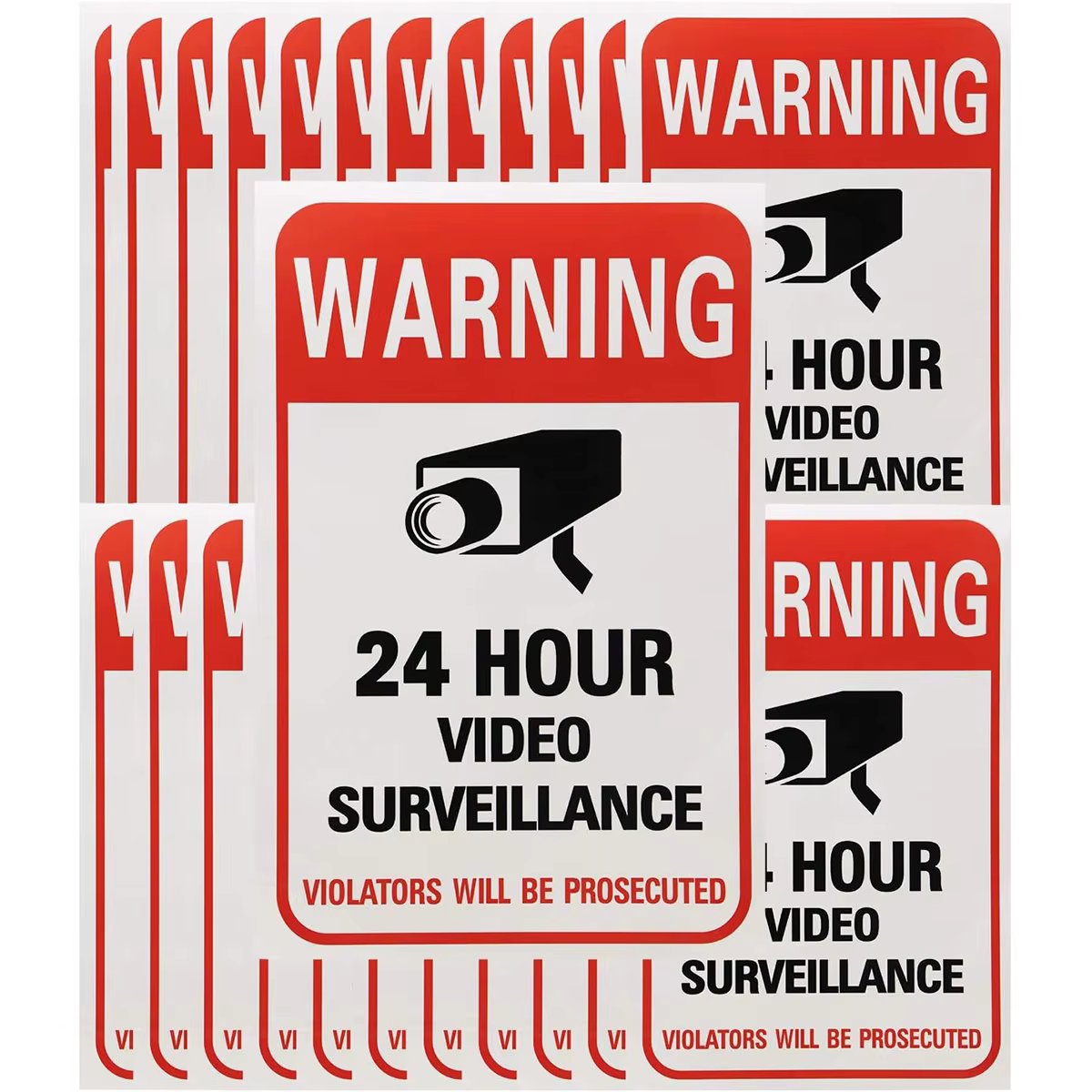 Autocollants de surveillance vidéo 24h/24, autocollants adhésifs pour système d'alarme de sécurité à domicile ou en entreprise