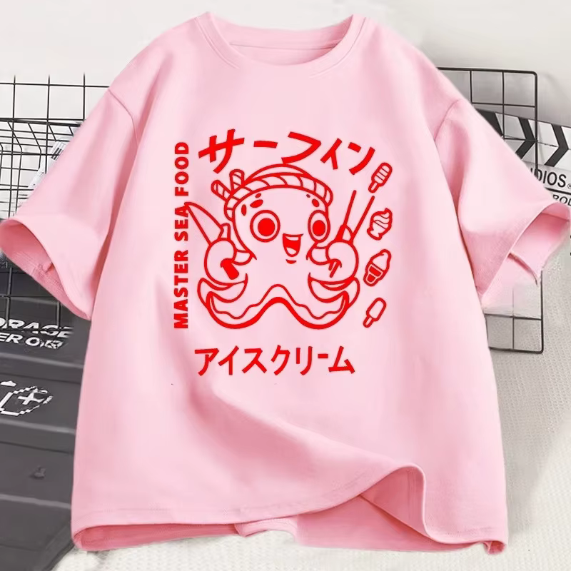 T-shirt manches courtes femme, humoristique et Vintage, avec image de poulpe japonaise, drôle, Y2k, doux, unisexe, décontracté, vêtements pour femmes