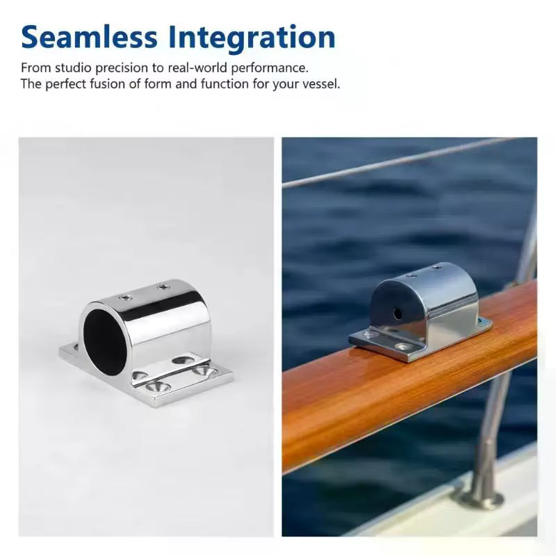 Base de poteau carrée en acier inoxydable pour garde-corps de bateau 20mm 22mm 25mm, antirouille, installation facile, support de montage pour tube