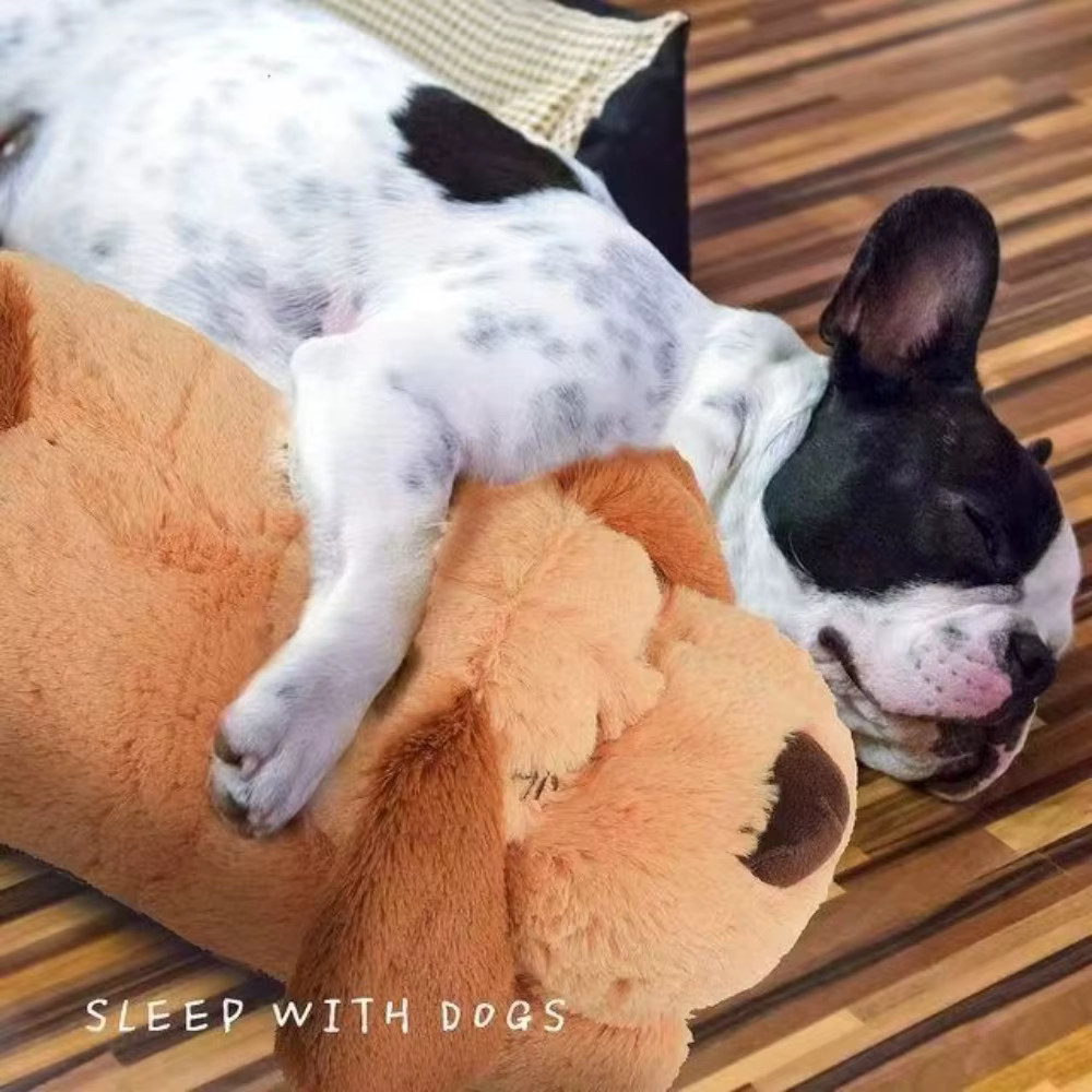 Aide au sommeil mignon pour chien, battement de cœur, soulagement de l'anxiété, entraînement comportement couché, Animal en peluche doux, décor de chambre de chiot