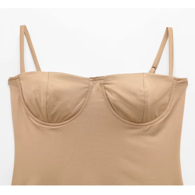 MUJER Sexy Satin Body Femmes Dos Nu Bustier Top