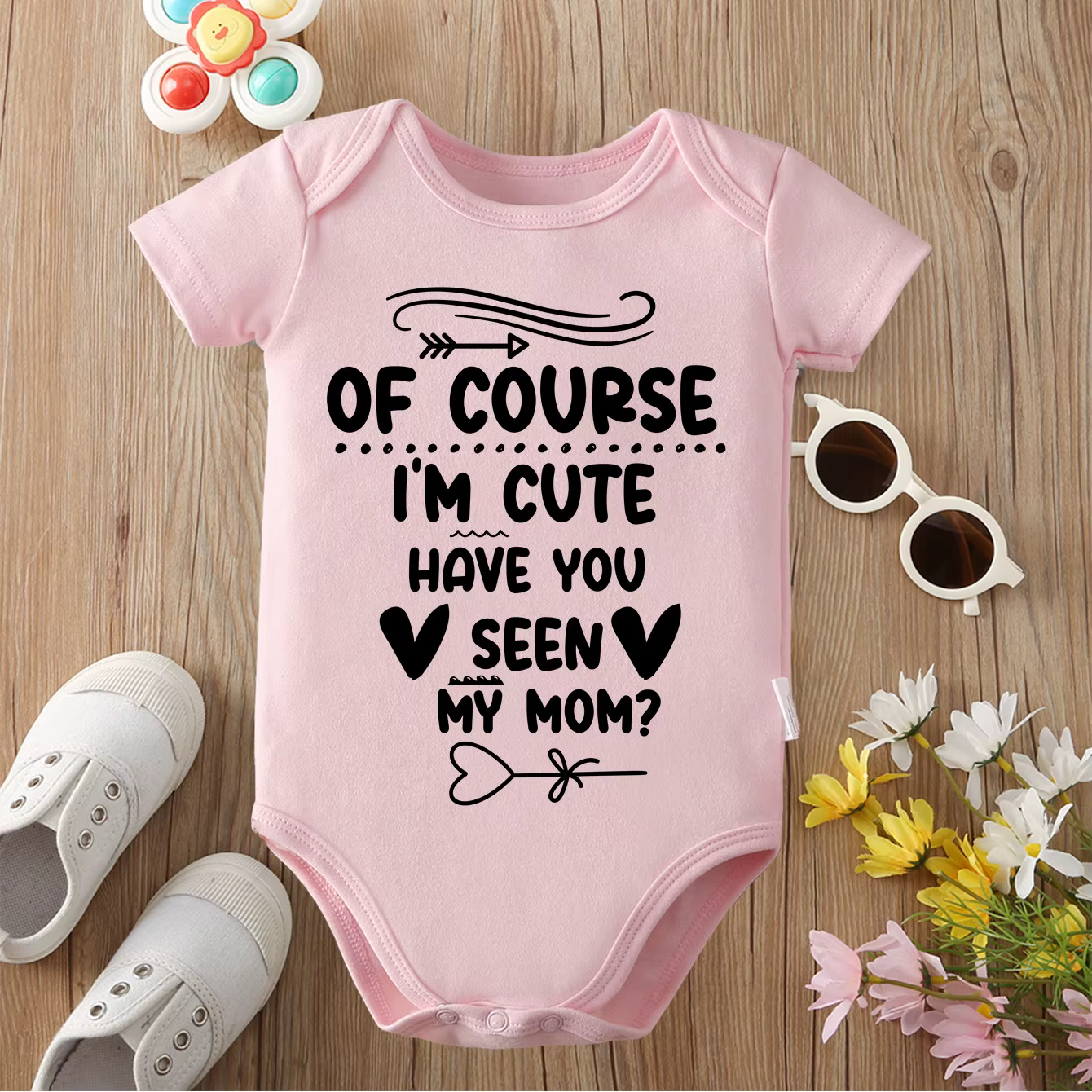 Je sais que je suis très mignon imprimé exquis tissus en pur coton combinaison confortable pour bébé combinaison pour nouveau-né de 0 à 12 mois