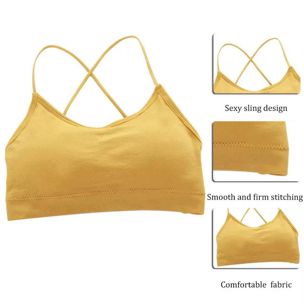 Soutien-gorge Push Up respirant à bretelles croisées pour femme