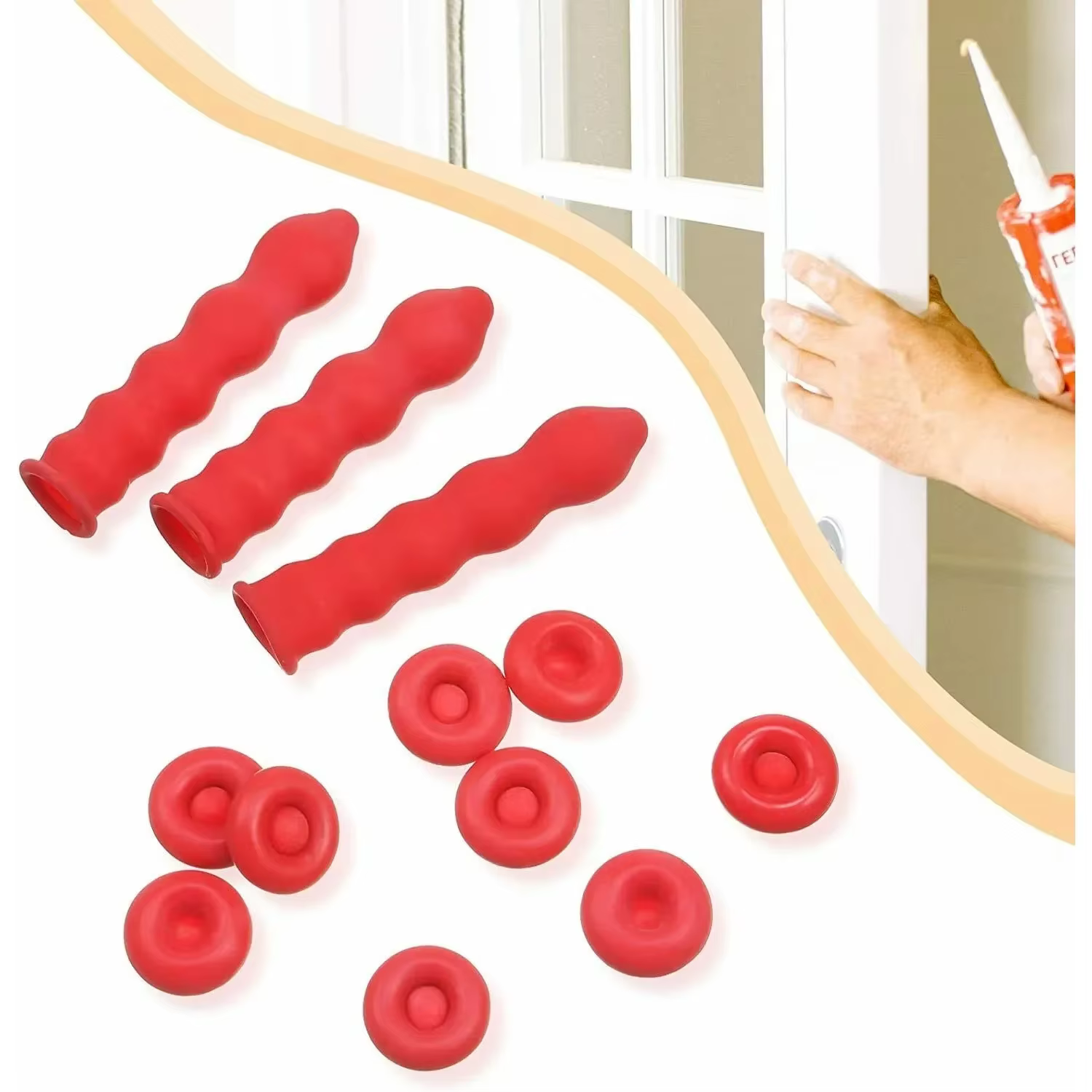 Capuchon de protection rouge pour buse de pistolet à mastic, capuchon de conservation pour colle à verre et colle en baril