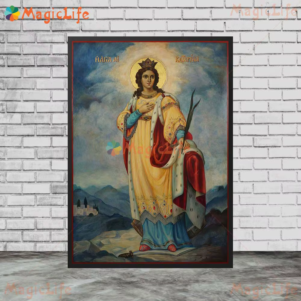 Peinture sur toile Saint Abigail Orthodox Saint Foremother, Saint Cecilia, Affiche murale sans cadre, Affiche de salle d'église, Art mural