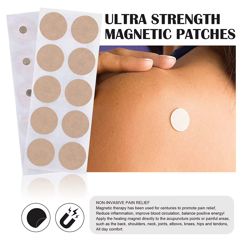 Nouvelles perles magnétiques d'acupuncture pour points corporels, 10 pièces/feuilles, autocollants magnétiques à fixer pour éliminer la douleur, aimant permanent