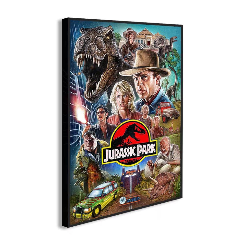 Affiche de film J-Jurassic Park, impression sur toile, peinture décorative de films classiques pour la décoration de la maison et de la chambre à coucher, cadeau pour les fans de films