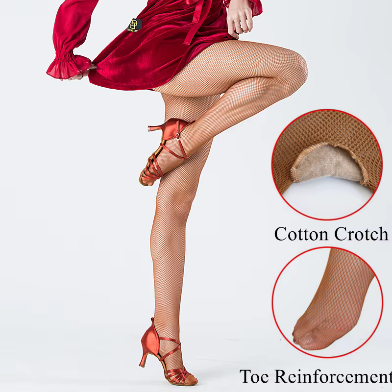 Collants à fond résille grande taille pour femmes