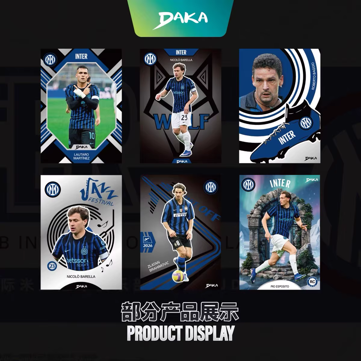Cartes à collectionner officielles de football Daka 2025-2026 Inter Milan Lautaro Martínez Thuram – Cadeaux de cartes de collection de joueurs de football stars
