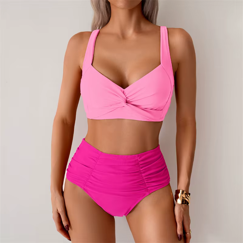 Taille haute femme deux pièces maillot de bain