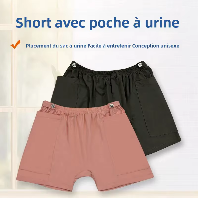 Pantalon de contention pour prothèse vésicale, avec poche de drainage intestinal post-opératoire intégrée, pour soins d'incontinence, respirant et confortable