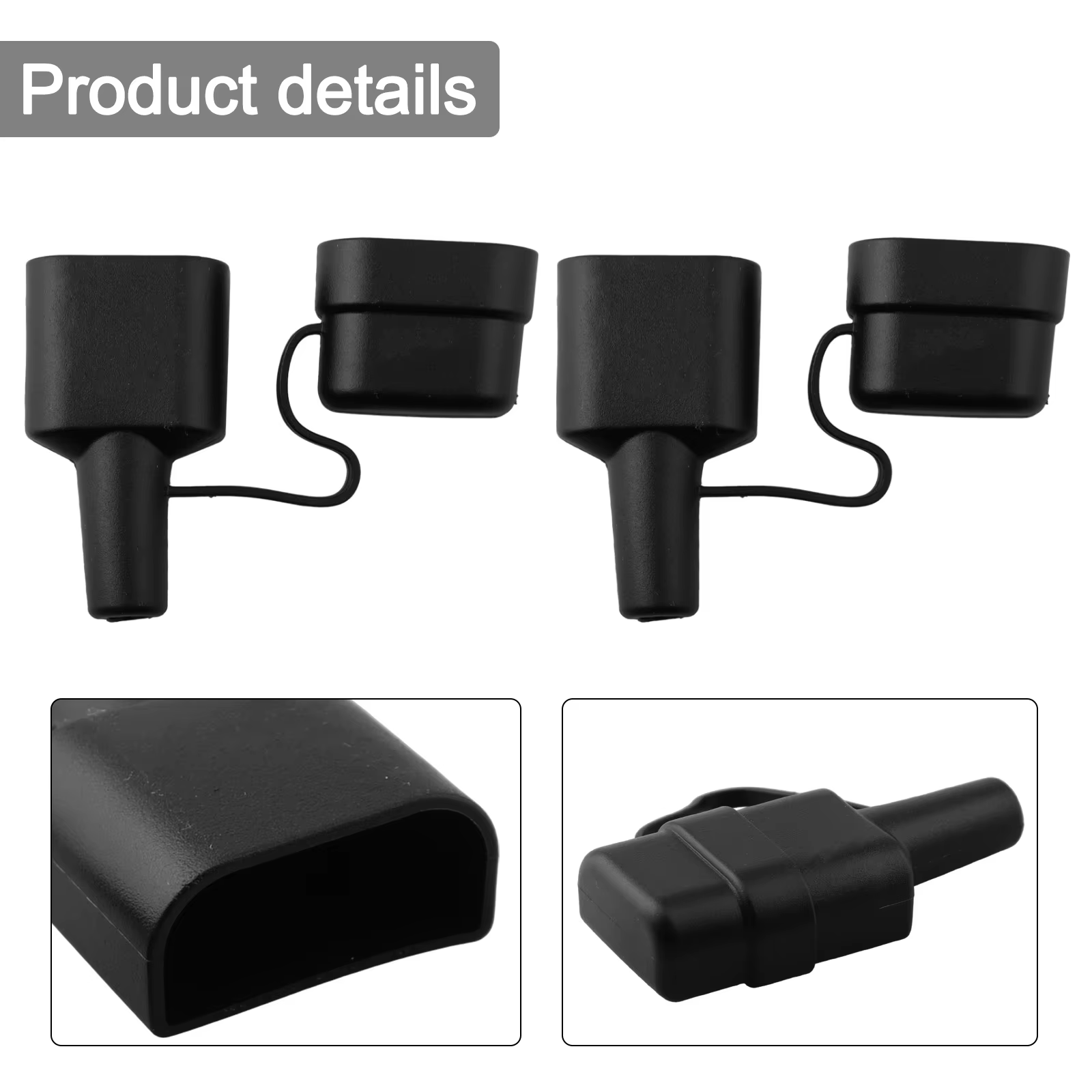2 pièces de couvre-câble SG50A 50A avec capuchon UL94V-0 en PVC, longueur 68,5 mm, largeur 38 mm, hauteur 22 mm, entrée de câble droite à 180 degrés