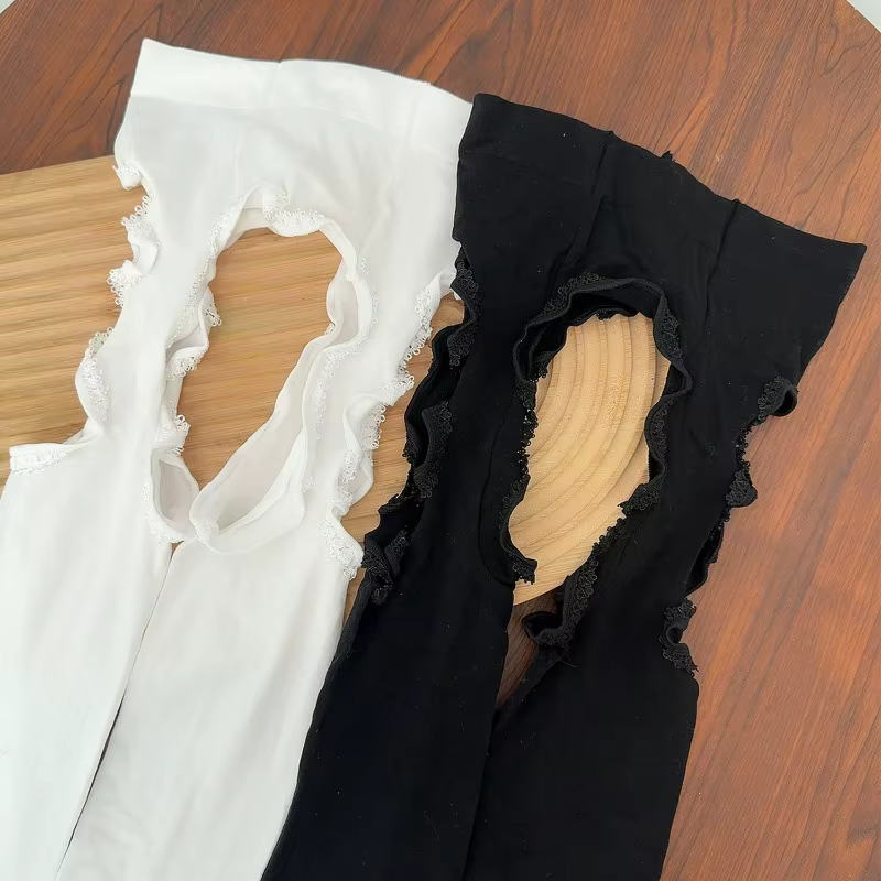 Collants noirs à bretelles pour femmes