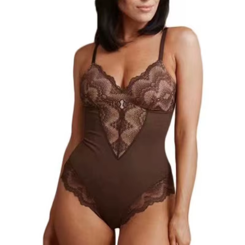 Combinaison sexy en dentelle à col en V pour femmes
