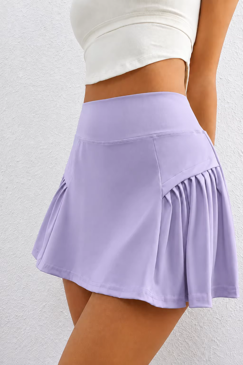 Jupe-culotte plissée taille haute pour femme