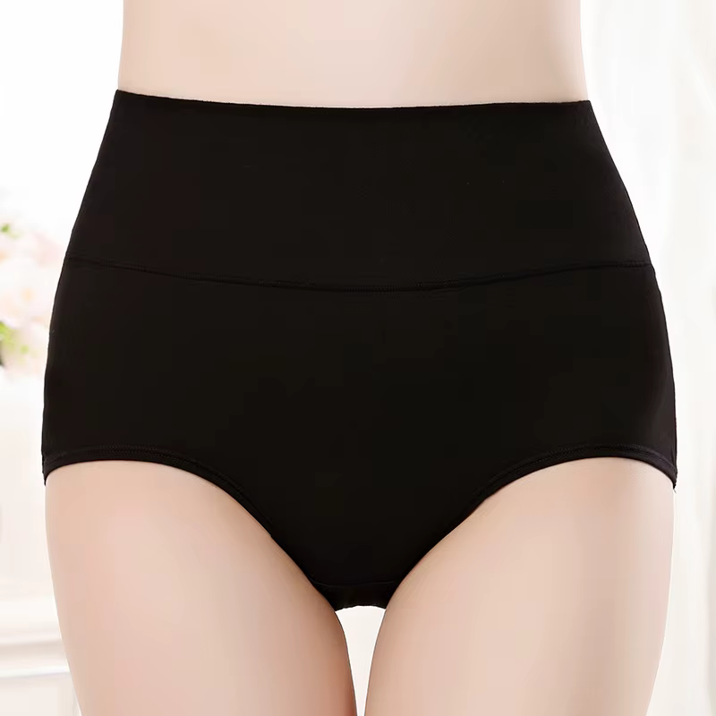 4 pièces/lot taille haute sous-vêtements coton culottes femmes corps mince