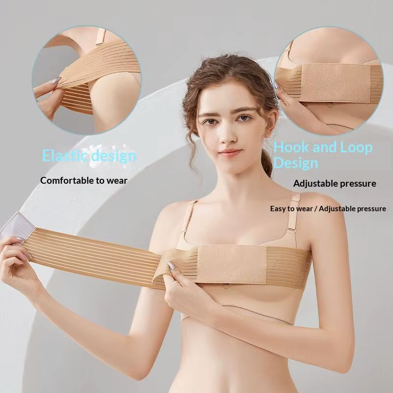 Stabilisateur d'implant mammaire post-chirurgical et bande de compression