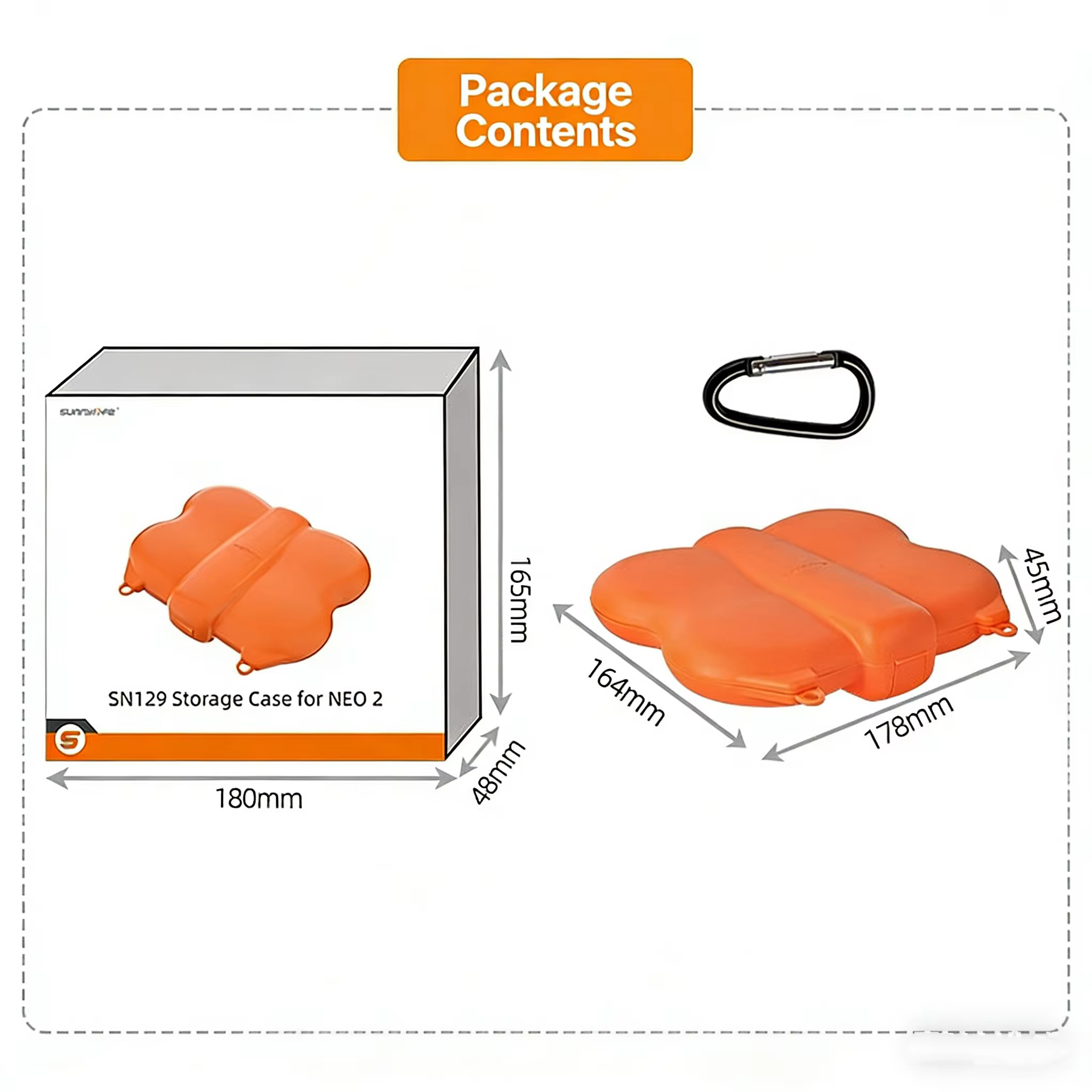 Boîte de rangement Sunnylife NEO 2, boîte de protection anti-collision et anti-rayures, portable