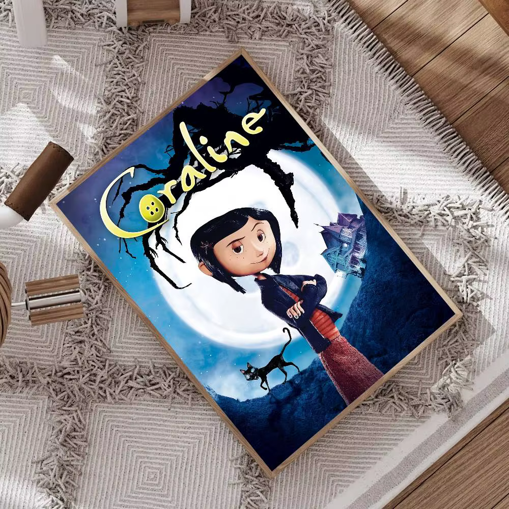 Affiches vintage classiques 5D Anime C-Coraline, affiches rétro de qualité HD pour décoration murale de la maison