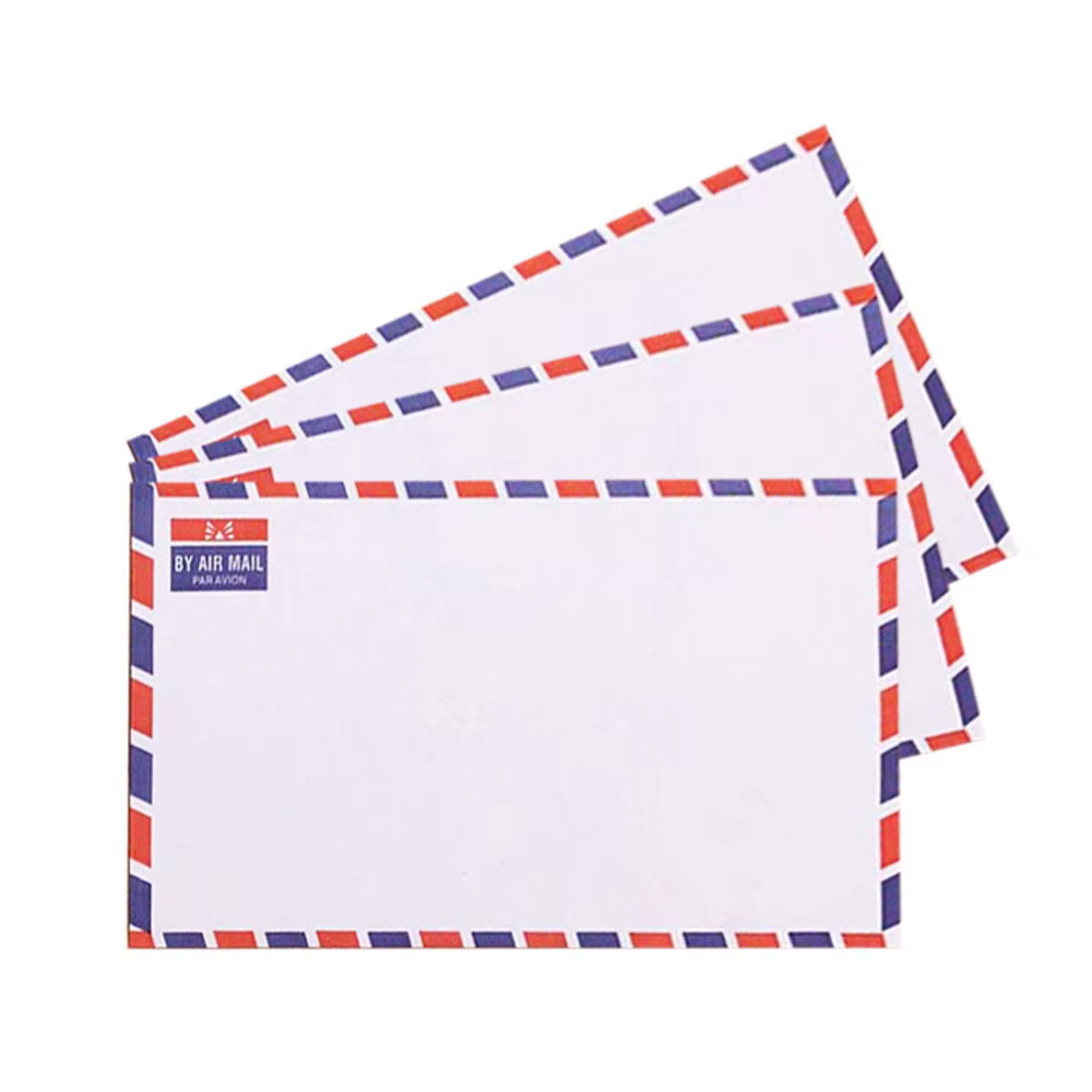 20 enveloppes en papier blanc pour courrier aérien, enveloppes rétro en papier de vachette