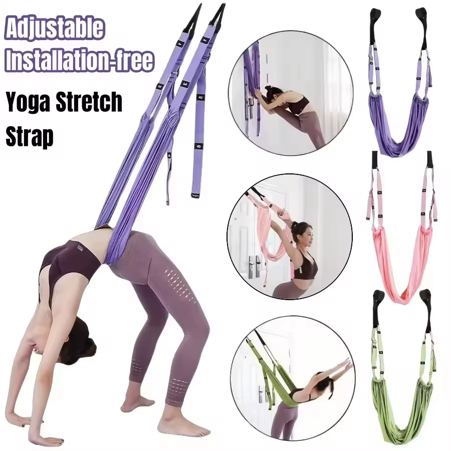 Sangle d'étirement de jambe, équipement d'étirement avec ancre de porte, entraîneur de flexibilité, aide à la courbure pour la danse, Yoga aérien, jambe de Ballet