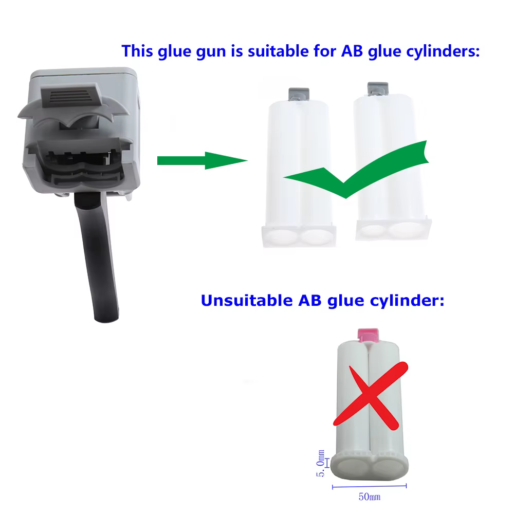 Pistolet à calfeutrer manuel AB Sealant Glue Gun1:1 et 2:1, Adhcommissions Glue, Squeeze Mixed, Two Coordinator, Election, 50ml