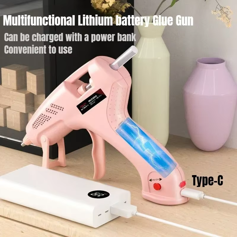 Pistolet à colle sans fil 7mm 3.7V, pistolet en Silicone chaud Rechargeable à chauffage rapide, utilisation 60 Min, charge de Type C, étanche, outils d'artisanat pour enfants